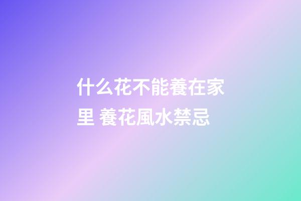 什么花不能養在家里 養花風水禁忌